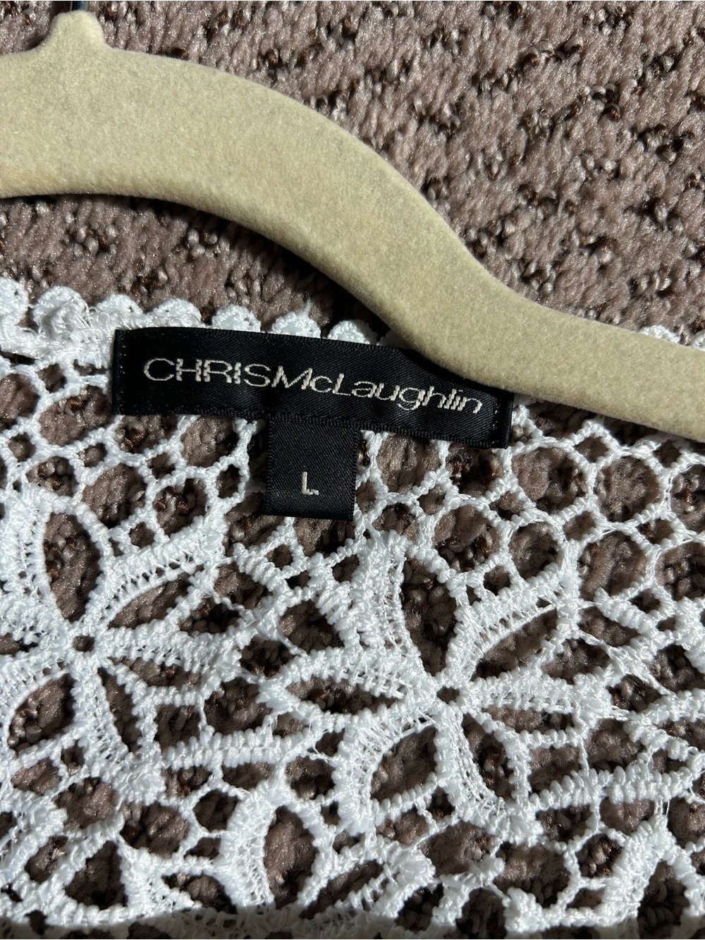 White Crochet Lace Open Front Cardigan - Picture 2 of 3